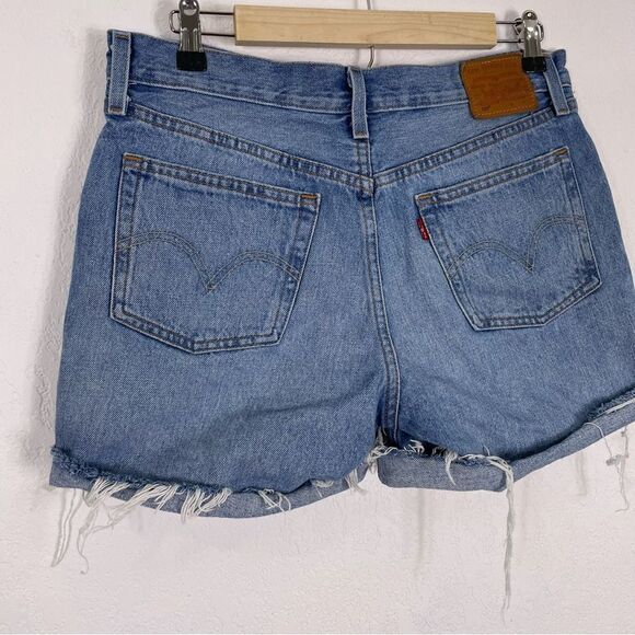 Levi’s 501 Big E Hidden Button Fly High Waisted Jean Shorts - Picture 6 of 10